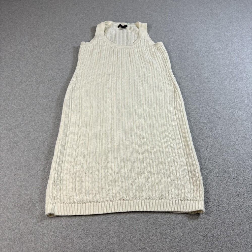 Banana Republic Dress Women XS Ivory Ribbed Knit Sweater Sleeveless Midi Coastal